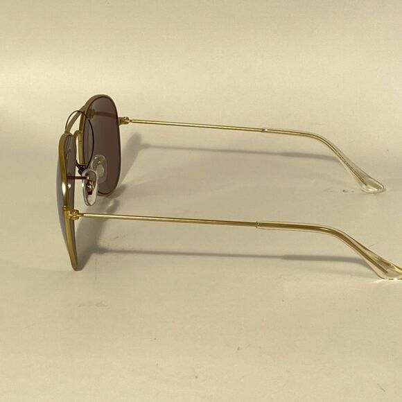 1027 Gold Aviator Sunglasses Gold Mirrored Lenses NWT - Picture 3 of 8